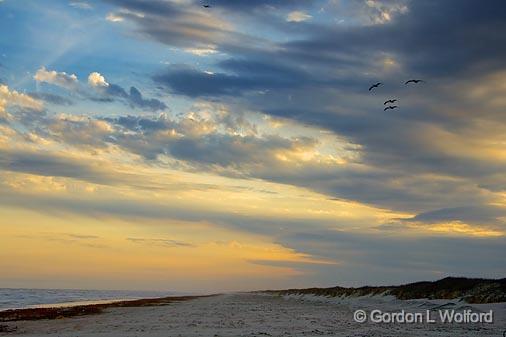 Gulf Beach At Sunset_42540.jpg - Photographed along the Gulf coast on Mustang Island near Corpus Christi, Texas, USA.
